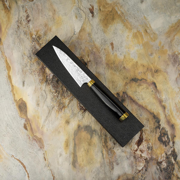 Takeshi Saji Art Tori Fuji on Lake R-2 Nóż uniwersalny 13 cm + Saya