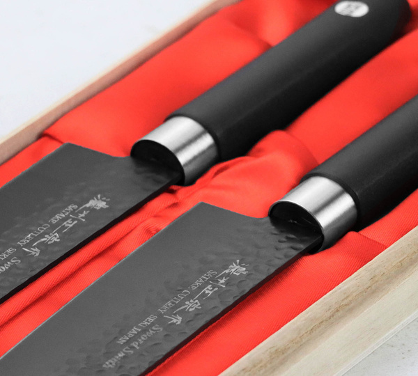 Satake Swordsmith Black Zestaw Nóż Szefa + Santoku