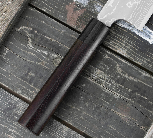 Hideo Kitaoka Shirogami Satin Damascus Nóż Funayuki 18 cm