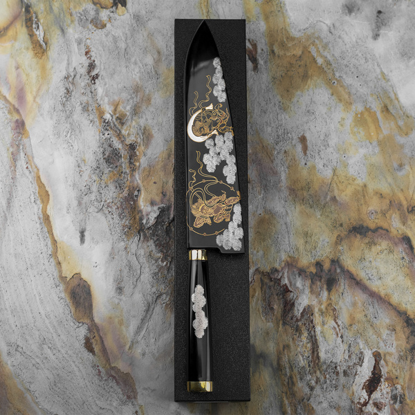 Takeshi Saji Art Fujin Raijin R-2 Nóż Szefa kuchni 21 cm + Saya