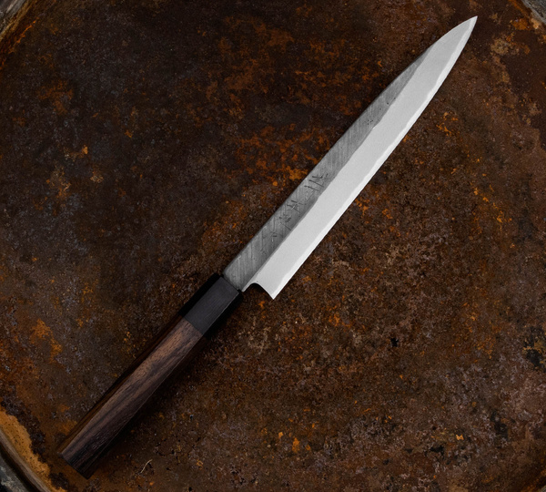 Hideo Kitaoka Shirogami Black Oktagon Nóż Yanagi 21 cm