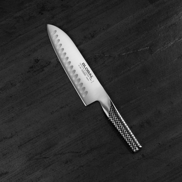 Nóż Santoku żłobiony 18 cm | Global G-80
