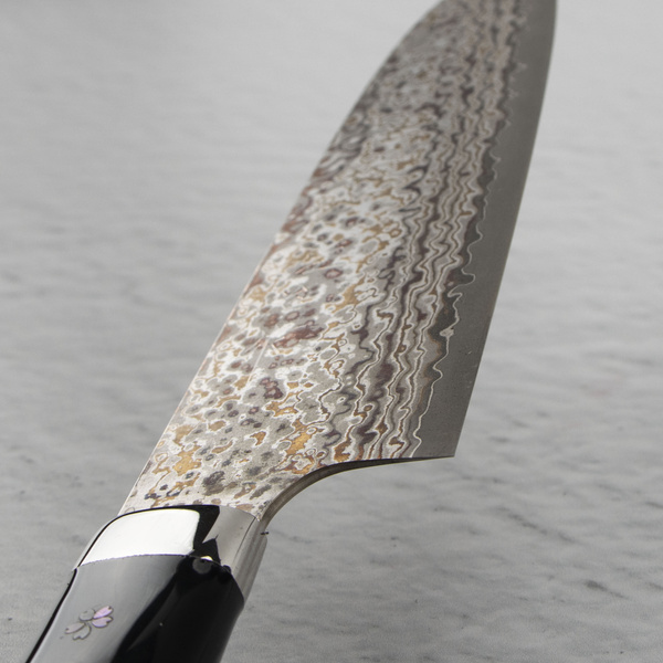 Takeshi Saji Art Black Color VG-10 Nóż Santoku 18 cm