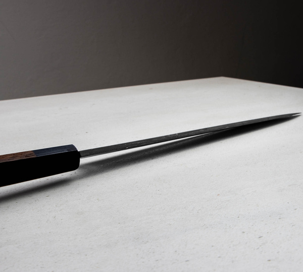 Hideo Kitaoka Shirogami Black Oktagon Nóż Yanagi 27 cm