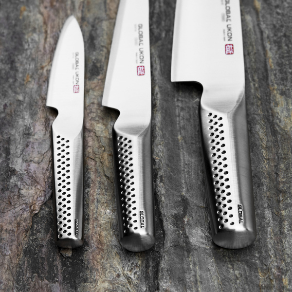 Global Ukon Zestaw Nóż Szef kuchni 20 cm + Nóż uniwersalny 15 cm + Nóż do obierania 9 cm