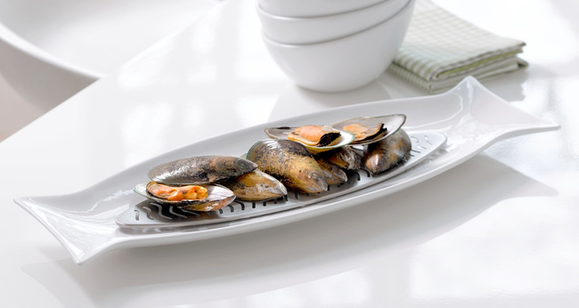 Porcelanowa patera na rybę z wkładką