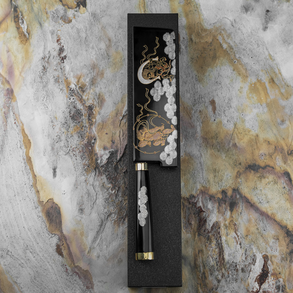 Takeshi Saji Art Fujin Raijin R-2 Nóż Nakiri 17 cm + Saya