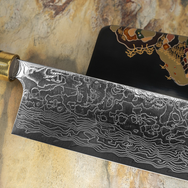 Takeshi Saji Art Fuji on Lake R-2 Nóż Nakiri 17 cm + Saya