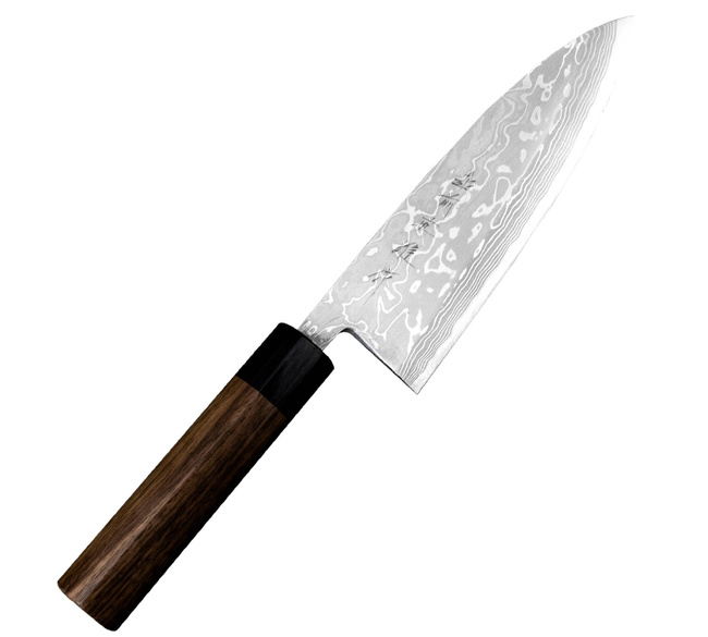 Hideo Kitaoka Nóż Shirogami Satin Deba 18 cm