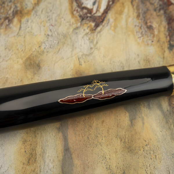 Takeshi Saji Art Tori Fuji on Lake R-2 Nóż Santoku 18 cm + Saya