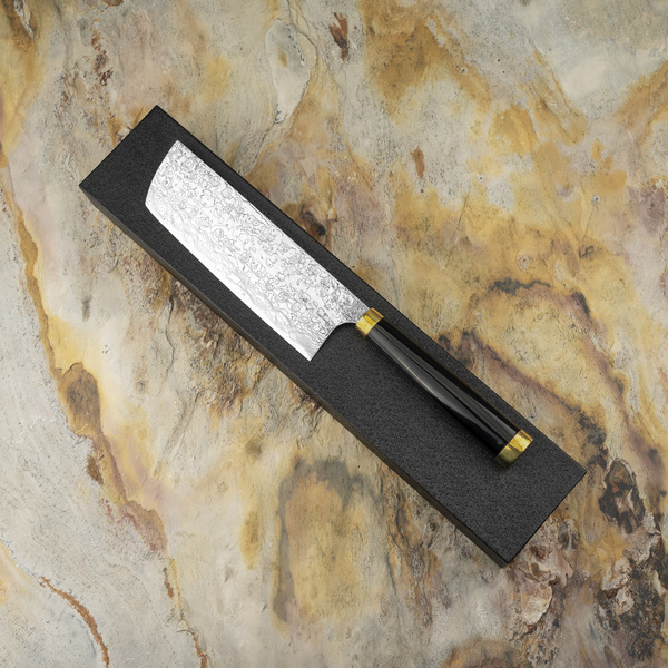 Takeshi Saji Art Tori Fuji on Lake R-2 Nóż Nakiri 17 cm + Saya