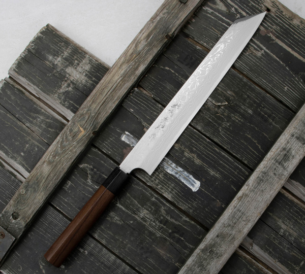 Hideo Kitaoka Shirogami Satin Nóż Kiritsuke 27 cm