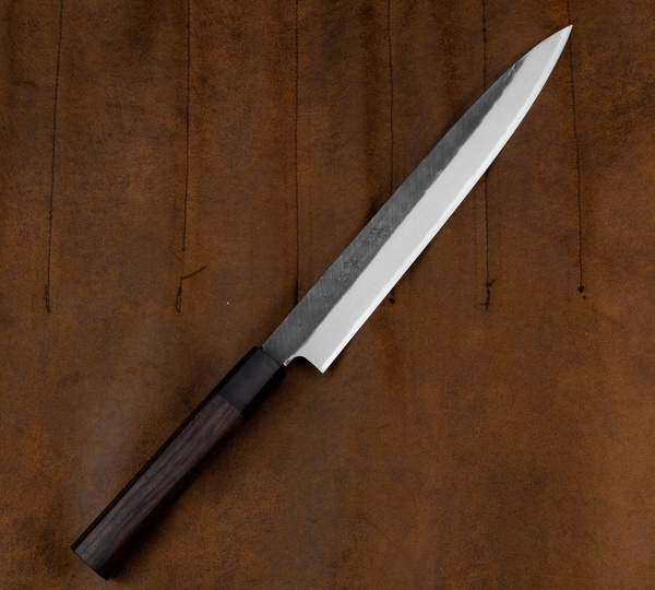 Hideo Kitaoka Shirogami Black Oktagon Nóż Yanagi 24 cm