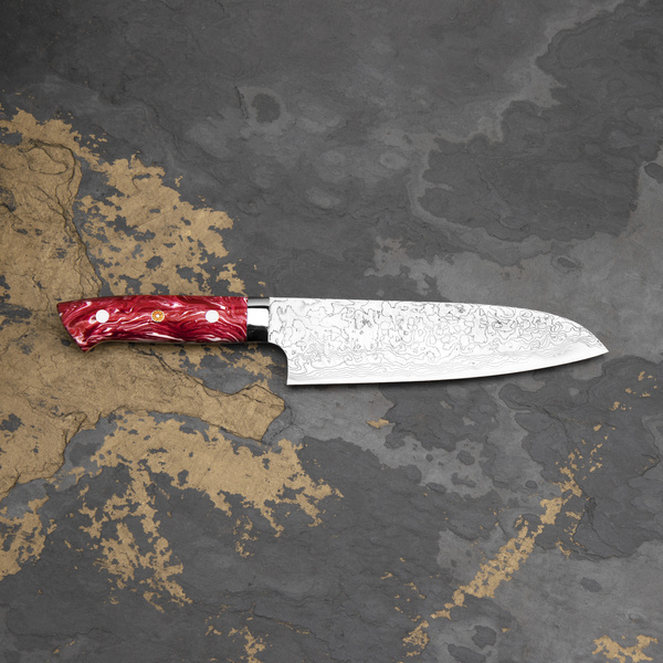 Takeshi Saji Red Turquoise R2 Nóż Santoku 18 cm