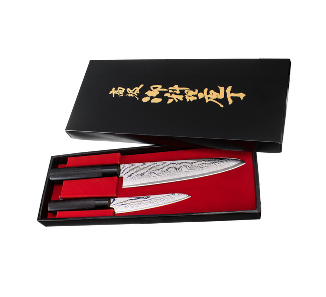 Tojiro Shippu Black Zestaw 2 noży: Uniwersalny 13cm + szefa kuchni 21cm