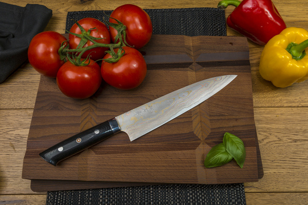 Takeshi Saji Blue Steel Nóż Santoku ręcznie kuty 18 cm