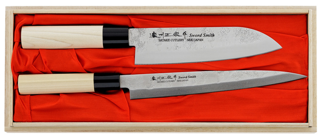 Satake Nashiji Natural Zestaw 2 noży Santoku+Sashimi