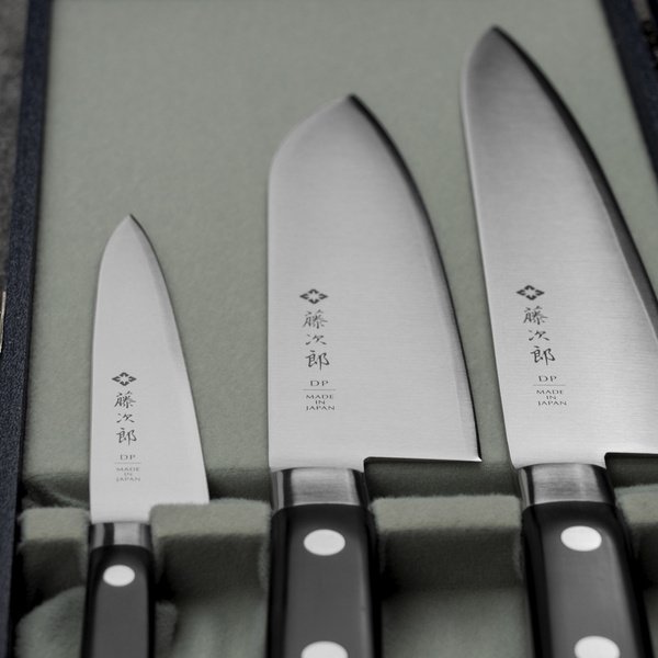Tojiro DP3 Zestaw Nóż Szefa kuchni 21 cm + Santoku 17 cm + Uniwersalny 12 cm