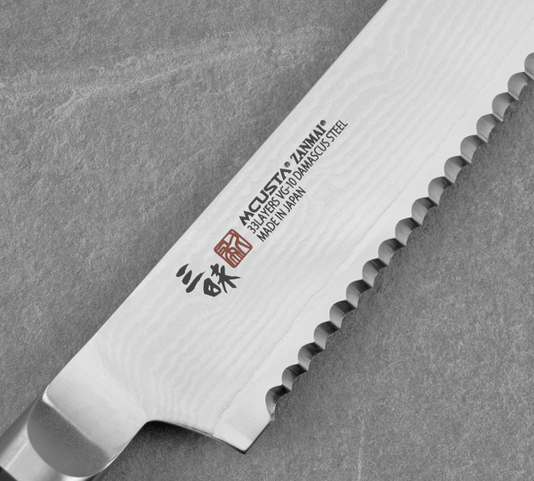 Mcusta Zanmai Classic Damascus VG-10 Pakka Nóż do pieczywa 23 cm