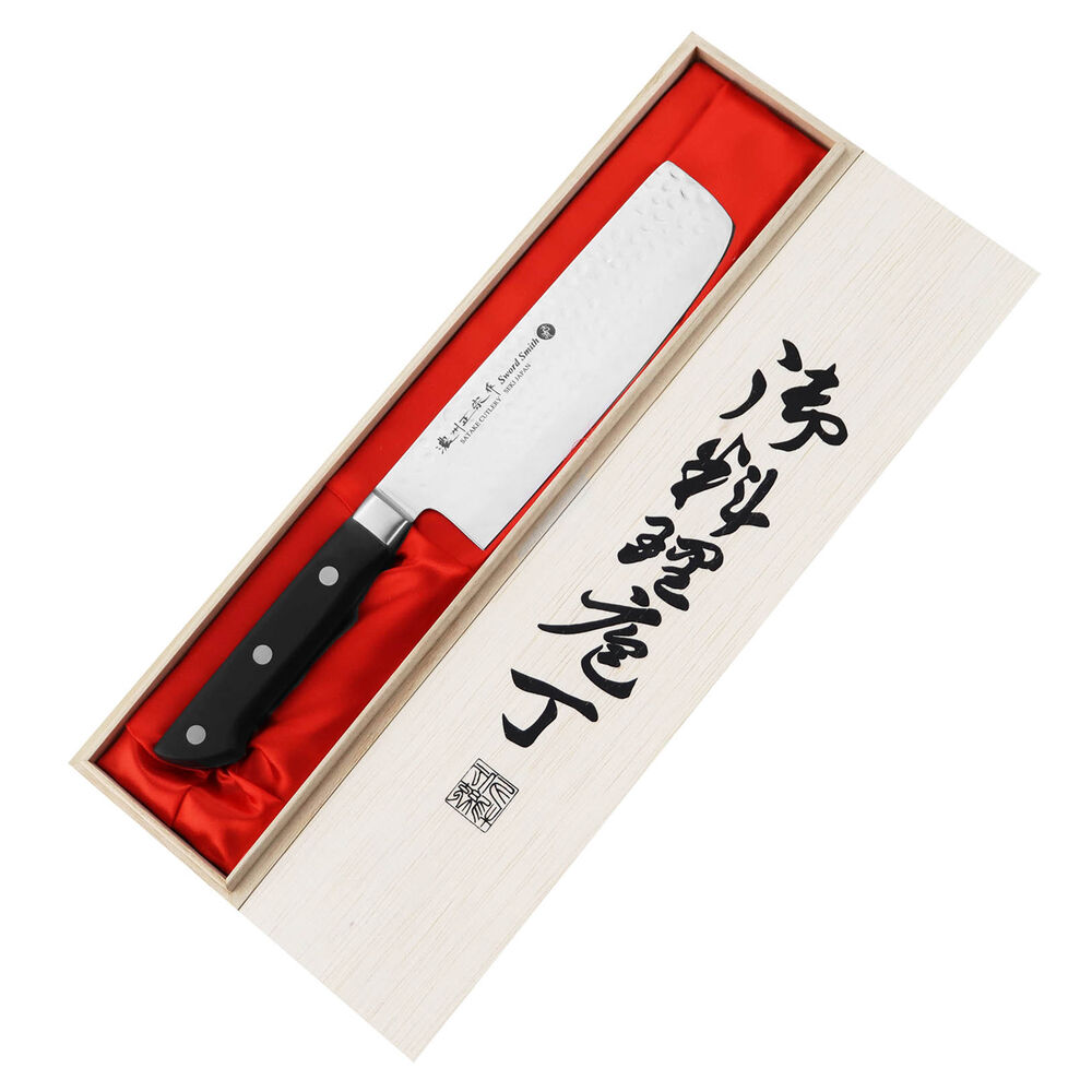 Satake Noushu Nóż Nakiri 16cm w drewnianym pudełku