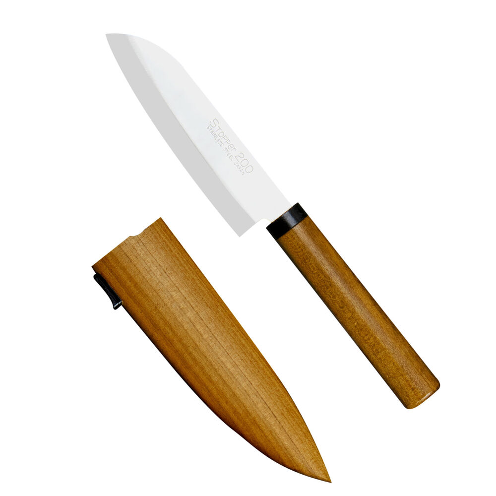 Kanetsune 420J2 Nożyk z drewnianą pochwą 10,5cm